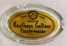 An unexpected homecoming: a Kaufhaus Galliner ashtray returns after 92 years